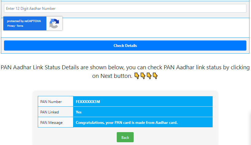 pan card check by aadhar card number online